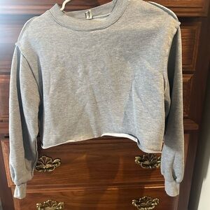 Amazon Light Gray Cropped Hoodie